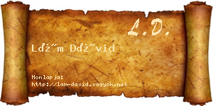Lám Dávid névjegykártya